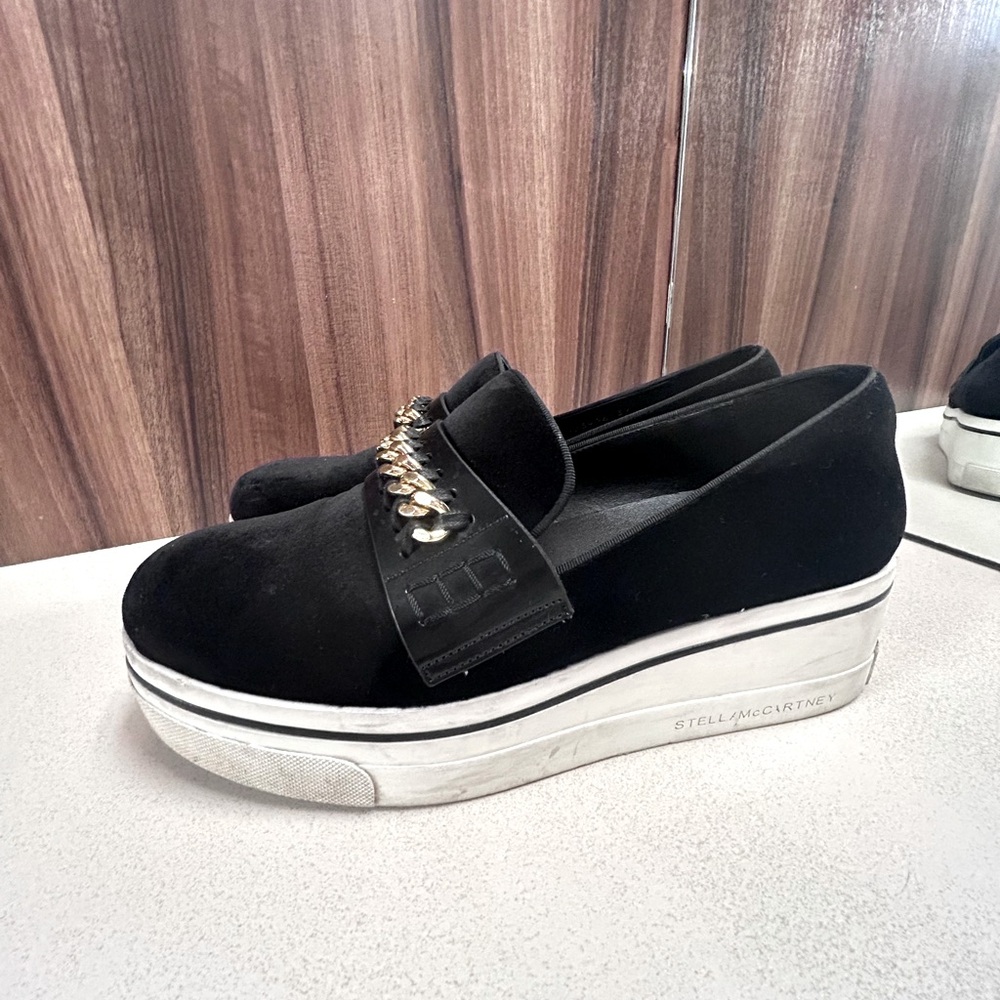 Stella McCatney vegan suede  chain platform